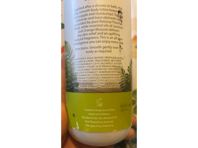 Wild Ferns Rotorua Mud Body Lotion, Jasmine & Orange Blossom, 7.77 oz/230 mL