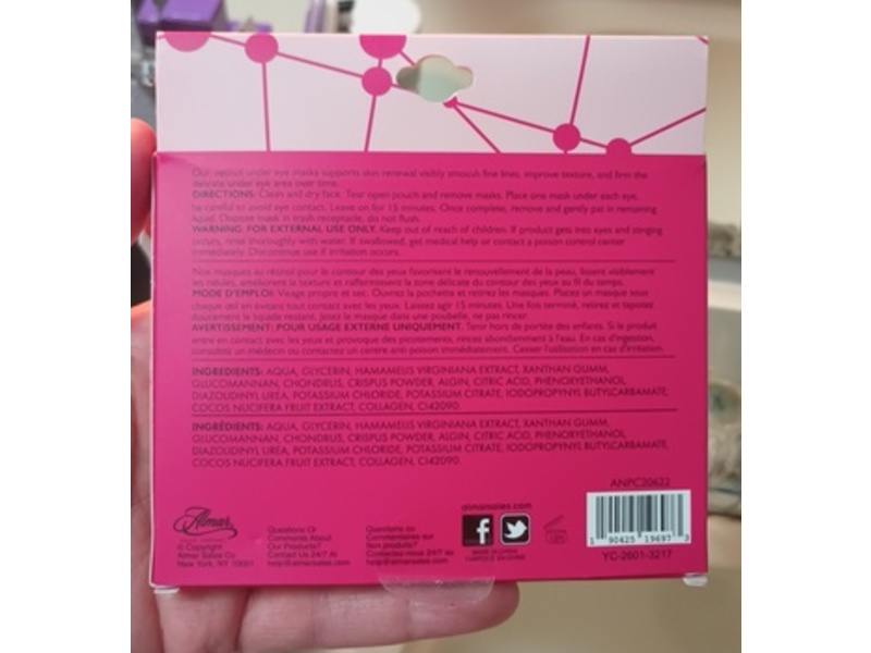 Embrace Your Face Firming & Smoothing Under Eye Masks, Retinol, 5 Count