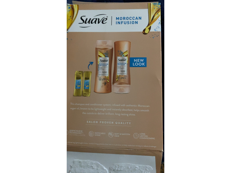 Suave Moroccan Oil Infusion Shine Shampoo & Conditioner Set, 18 fl oz/ 532 mL, 2 Count