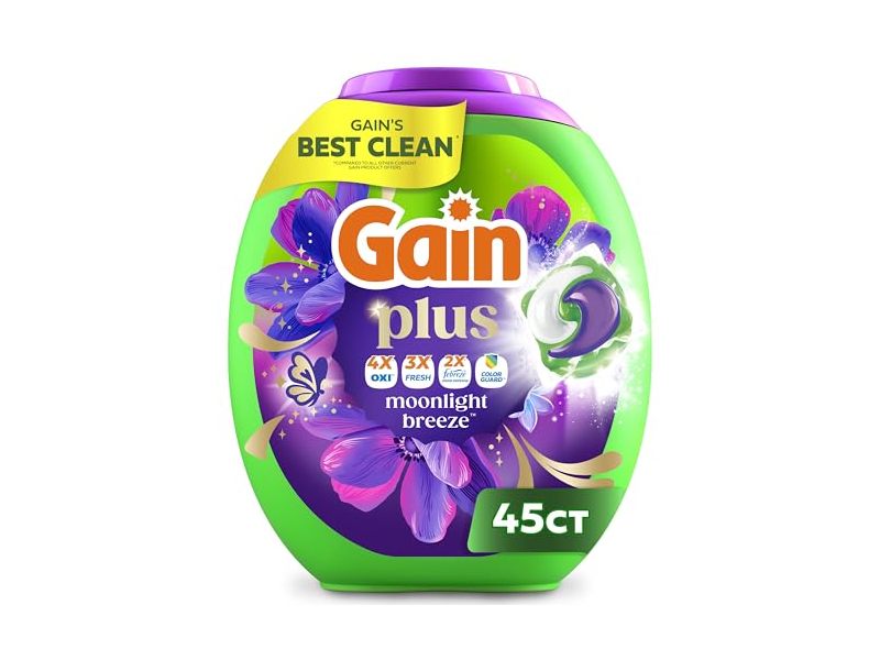 Gain Plus Laundry Detergent Pacs, Moonlight Breeze, 63 oz/1.8 Kg