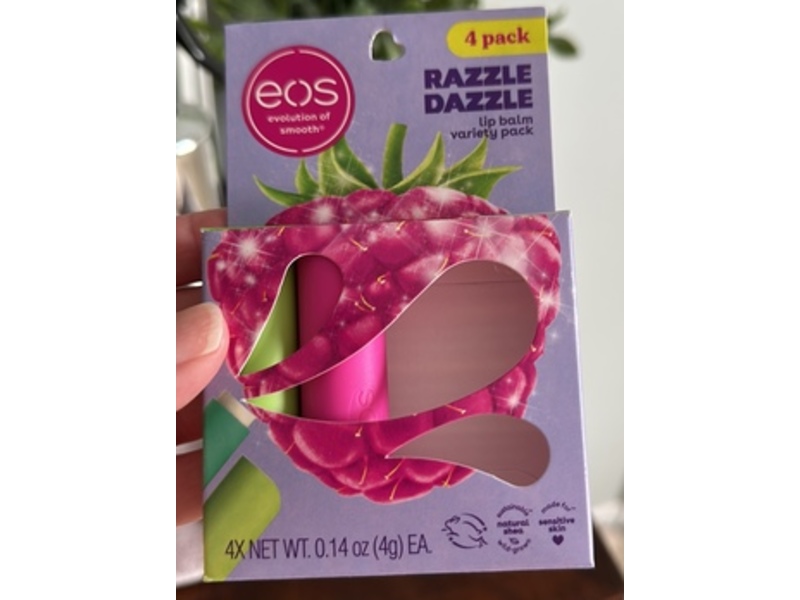 EOS Lip Balm Set, Razzle Dazzle, 0.14 oz/4 g, Pack Of 4