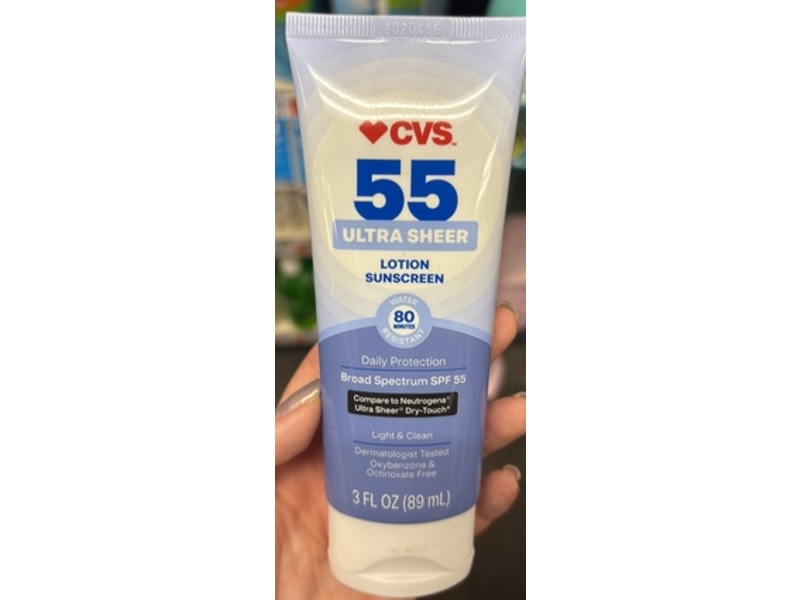 CVS Ultra Sheer Lotion Sunscreen, SPF 55, 3 fl oz/89 mL