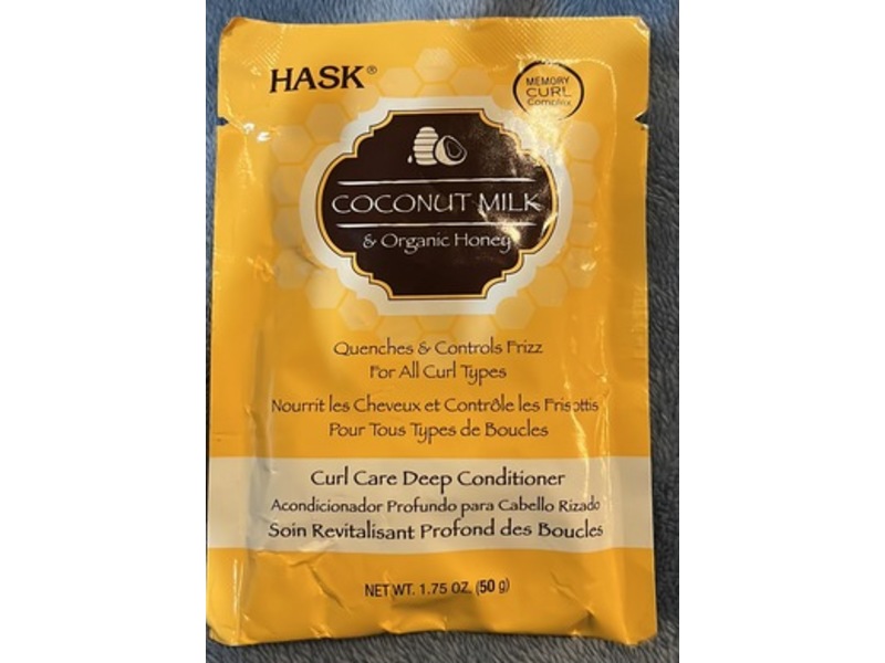 Hask Curl Care Deep Conditioner, Coconut Milk & Organic Honey, 1.75 oz/50 g