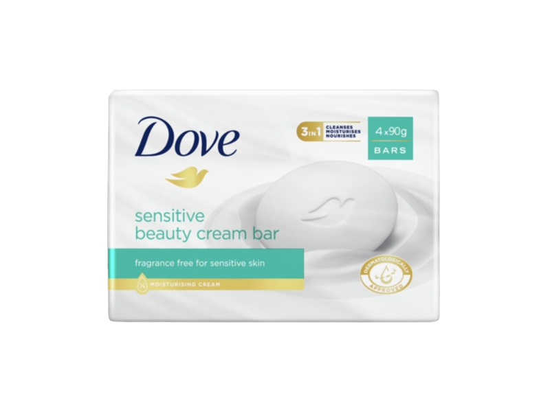 Dove 3 In 1 Beauty Cream Bar, Sensitive, 90 g, Pack Of 4