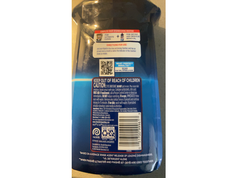 Finish Jet-Dry Rinse Aid, 374 Loads, 6 fl oz/1124 mL