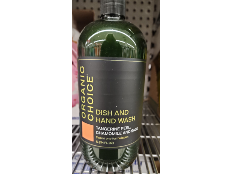 Organic Choice Dish & Hand Wash, Tangerine Peel, Chamomile &Sage, 34 fl oz/1 L