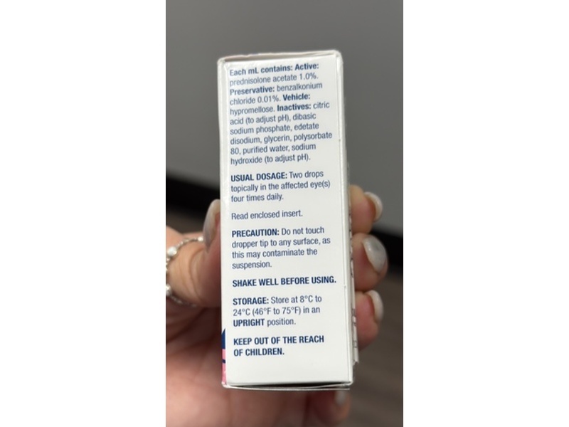 Prednisolone Acetate Ophthalmic Suspension 1%, 10 mL, Sandoz (Rx)
