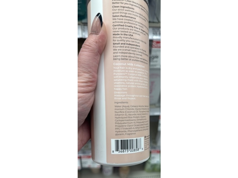 Pure Zero Clean Beauty Moisturizing Conditioner, Coconut Milk, 20 fl oz/591 mL