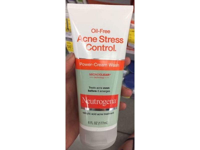 Neutrogena Acne Stress Control Power Cream Face Wash, Oil Free, 6 fl oz/177 mL