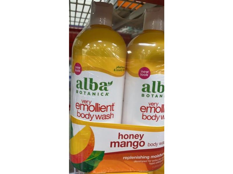 Alba Botanica Very Emollient Body Wash, Honey Mango, 28 fl oz, Pack Of 2