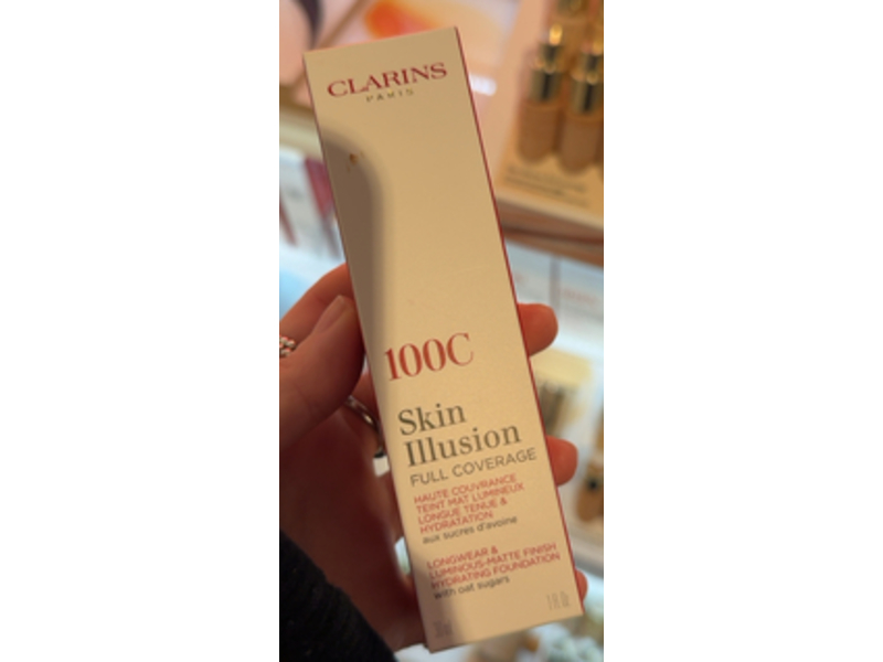 Clarsins Paris Skin Illusion Hydrating Foundation, 100 C, 1 fl oz/30 mL