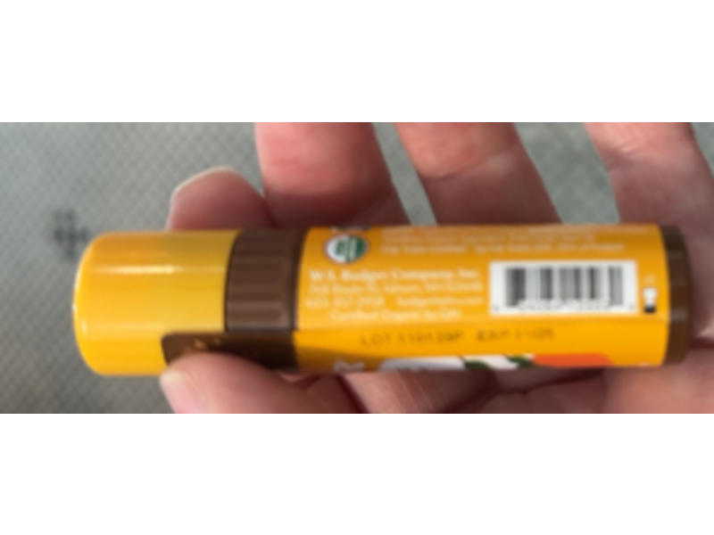 Badger Cocoa Butter Lip Balm, Sweet Orange, 0.25 oz/7 g, Pack Of 4