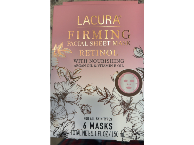 Lacura Facial Sheet Mask, Firming, 5.1 fl oz/150 mL, 6 Count