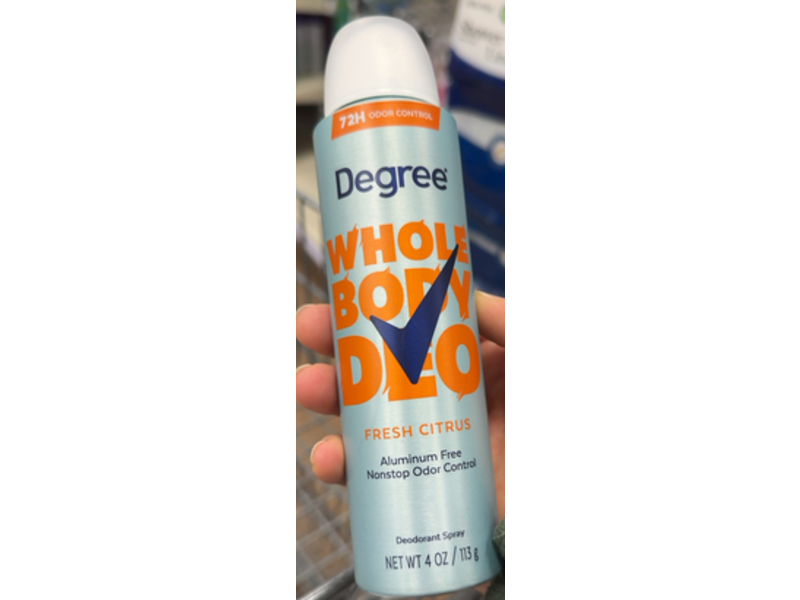 Degree Women Whole Body Deodorant Spray, Fresh Citrus, 4 oz/113 g