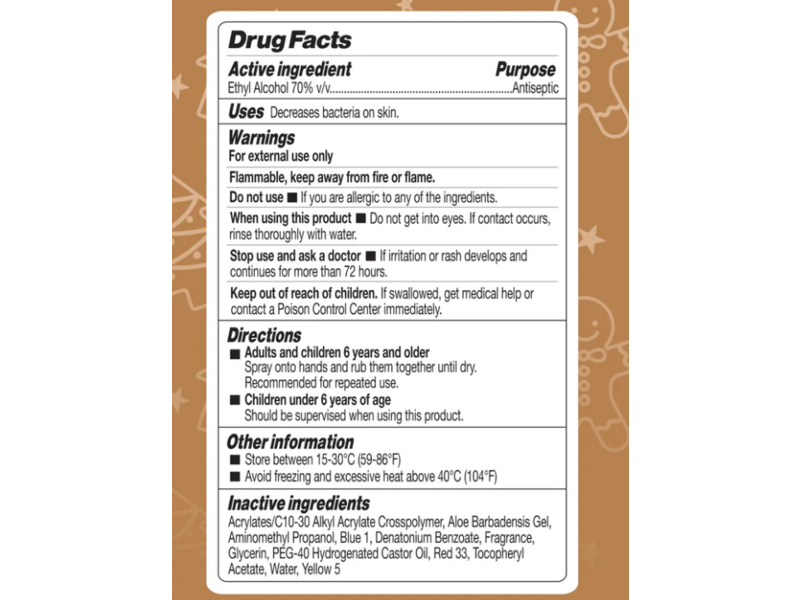 Smart Care Hand Sanitizer, Gingerbread, 1.35 fl oz/40 mL