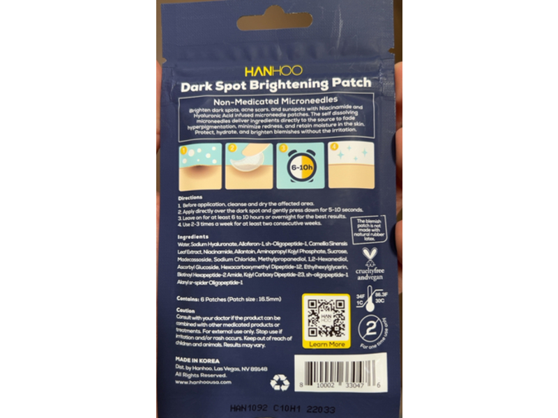 Hanhoo Dark Spot Brightening Patch, 6 Count