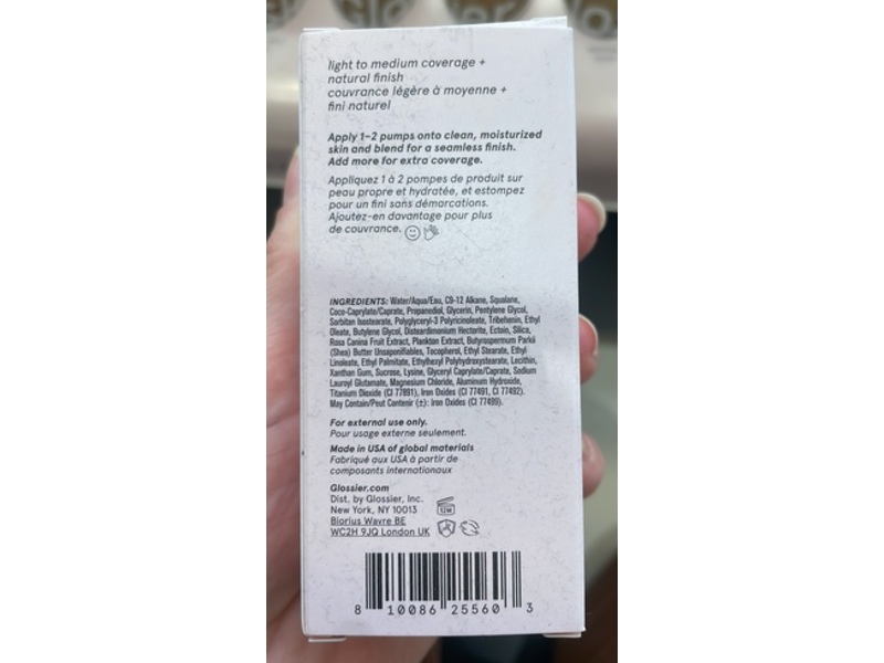 Glossier Strech Fluid Foundation, Light 1, 1 oz/30 mL