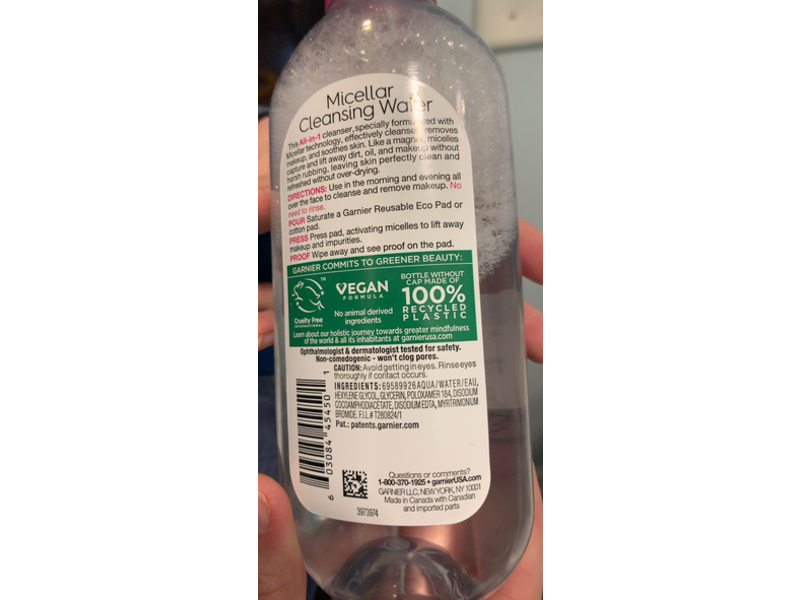 Garnier Skin Active Micellar Cleansing Water , 13.5 fl oz/400 mL, Pack Of 2