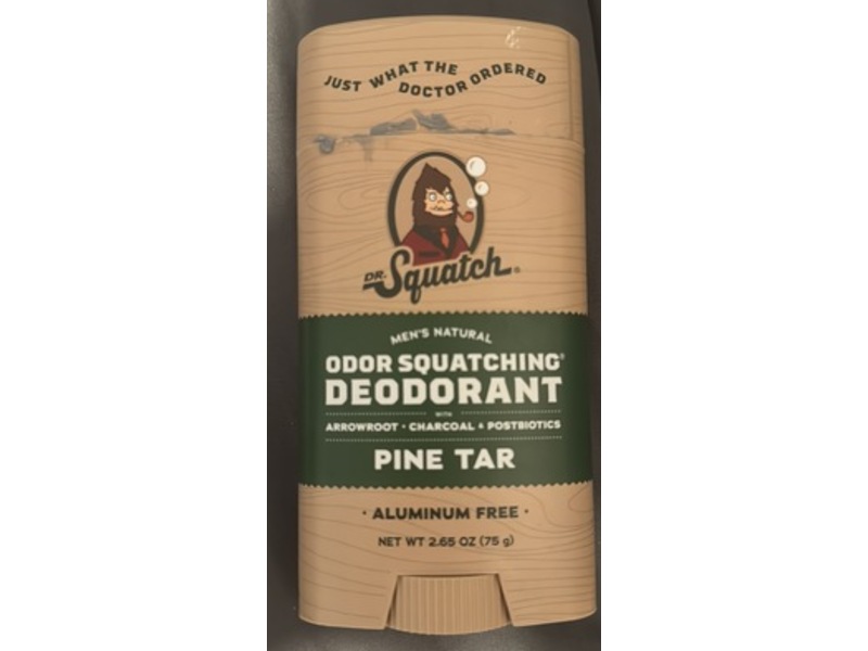 Dr. Squatch Odor Squatching Deodorant, Pine tar, 2.65 oz/75 g