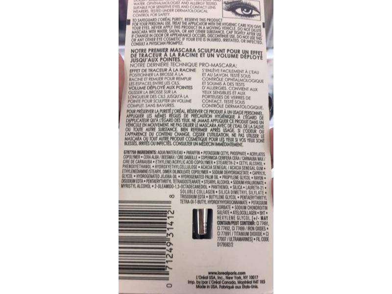 L'Oreal Paris Voluminous Butterfly Sculpt Mascara, 874 Black Noir, 0.27 fl oz/8.1 mL