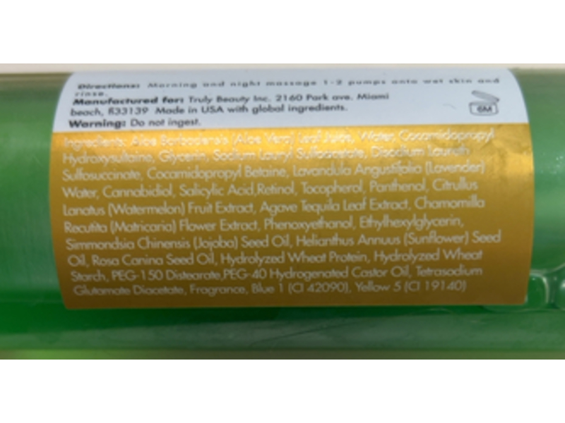 Truly CBD Jelly Anti-Blemish Facial Cleanser, 8 fl oz/240 mL