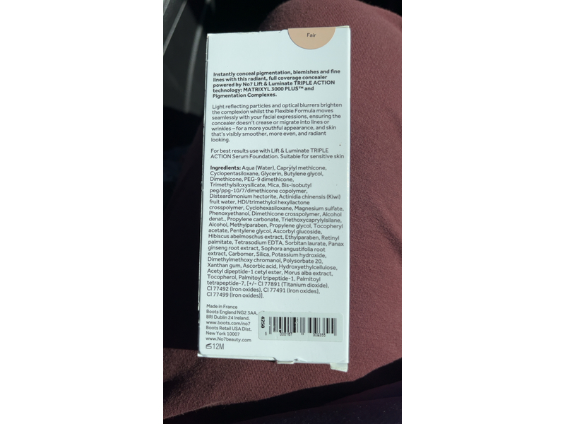 No7 Lift & Luminate Triple Action Serum Concealer, Fair, 0.27 fl oz/8 mL