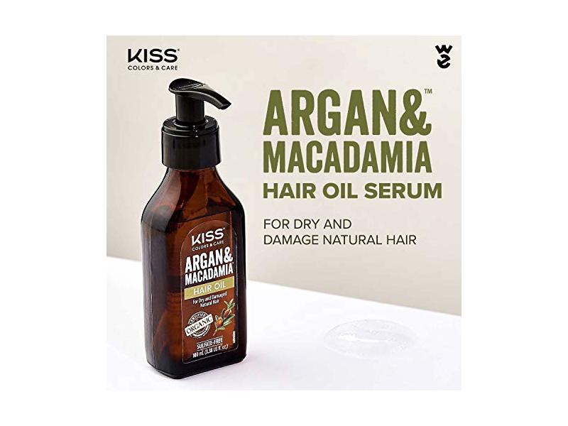 Kiss Color & Care Argan & Macadamia For Dry and Damaged Natural Hair Oil Serum and Maque Value Set