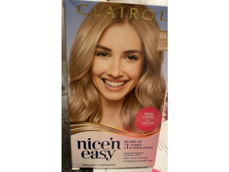 Clairol Nice'n Easy Permanent Hair Color Cream, 9A Light Ash Blonde, Pack of 3