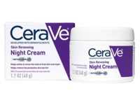 CeraVe Skin Renewing Night Cream Face Moisturizer, Peptide Complex, 1.7 fl oz/48 g - thumbnail 1