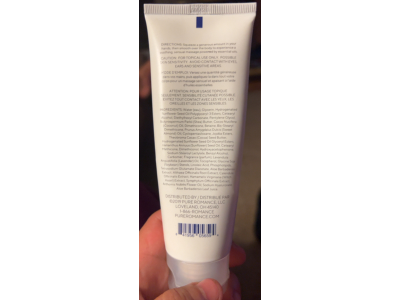 Pure Romance Massage Lotion, Lavender & Chamomile, 4 fl oz/120 mL