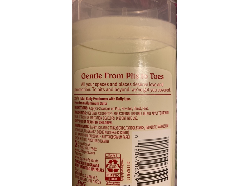 Old Spice Total Body Deodorant Stick, Mandarin + Sandalwood, 3 oz/85 g