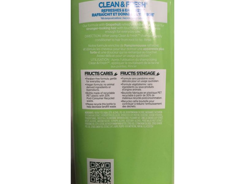 Garnier Fructis Clean & Fresh Fortifying Conditioner, 354 mL