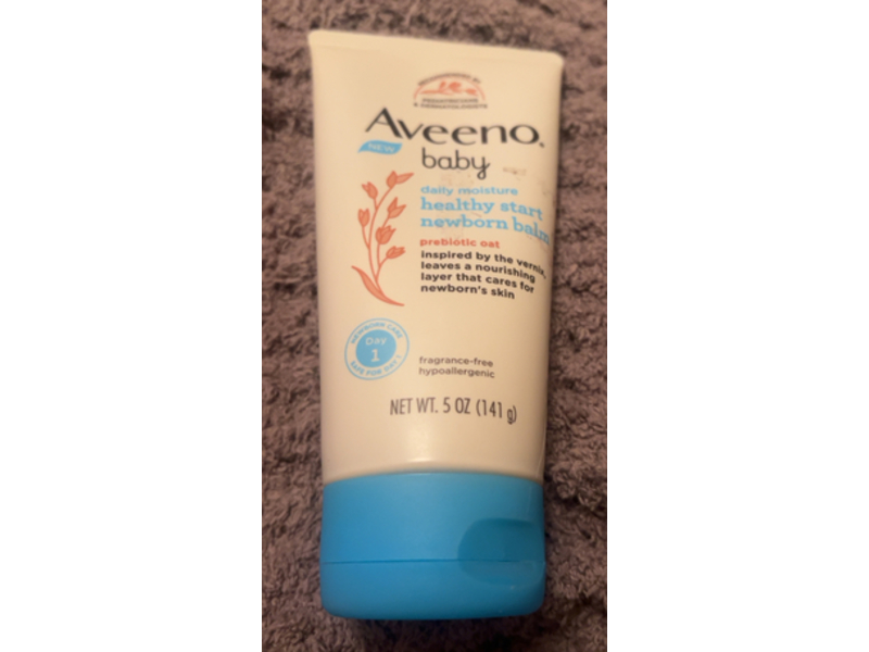 Aveeno Baby Daily Moisture Healthy Start Newborn Balm, Prebiotic Oat, 5 oz/141 g