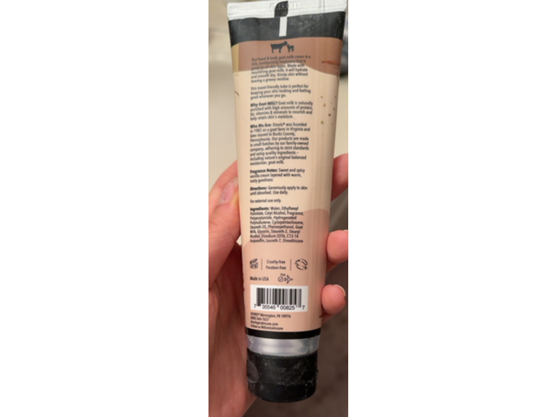 Dionis Hand & Body Goat Milk Cream, Nutty Vanilla, 3.3 oz/93 g