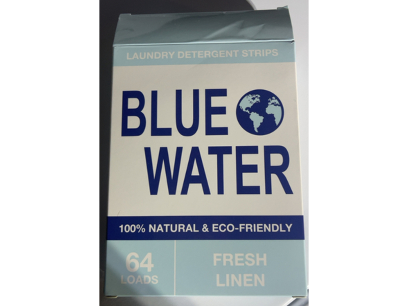 Blue Water Laundry Detergent Strips, Fresh Linen, 64 Loads