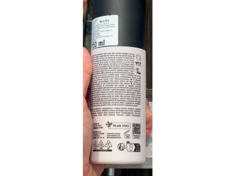 Maria Nila Cream Heat Spray, 5.1 fl oz/150 mL