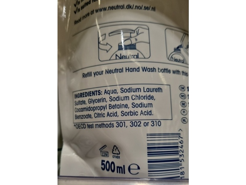 Neutral Hand Wash Refill, 500 mL