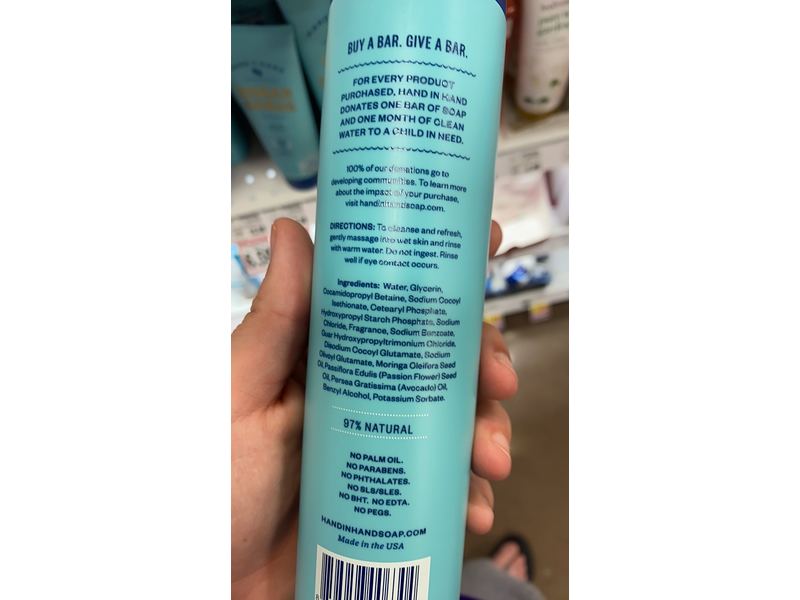 Hand In Hand Body Wash Sea Salt Sweet Mint Eucalyptus, 10 Ounce