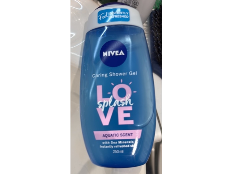 Nivea Caring Love Splash Shower Gel, Aquatic Scent, 250 mL