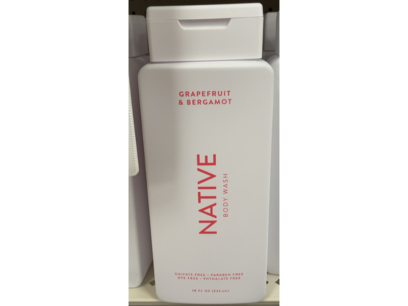Native Body Wash, Grapefruit & Bergamot, 18 fl oz/532 mL