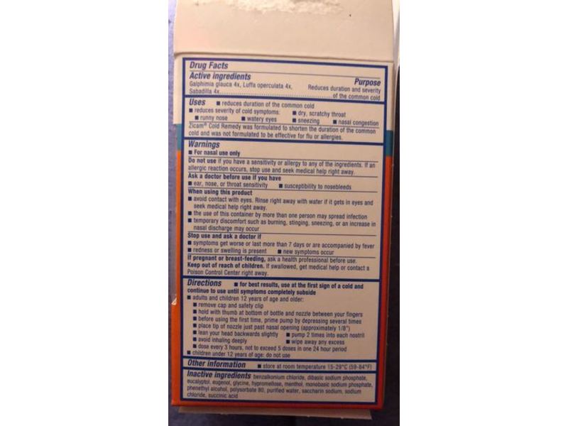 Zicam Cold Remedy No Drip Nasal Spray, Cooling Menthol & Eucalyptus, 0.5 fl oz/15 mL