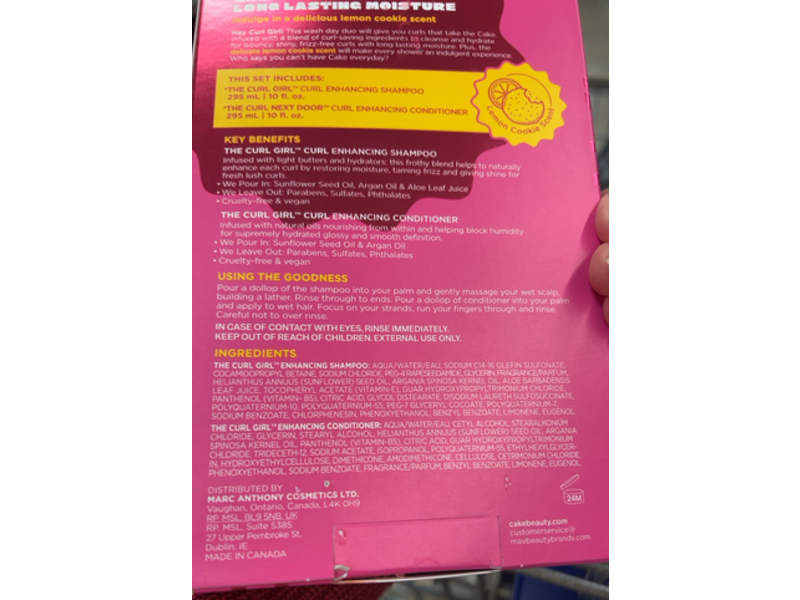 Marc Anthony Curls That Take The Cake Curl Enhancing Shampoo + Conditioner, 10 fl oz/295 mL, Pack of 2