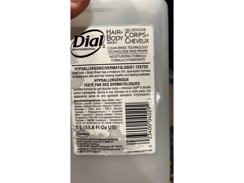 Dial Hair + Body Wash, Corps + Cheveux, 33.8 fl oz/1 L