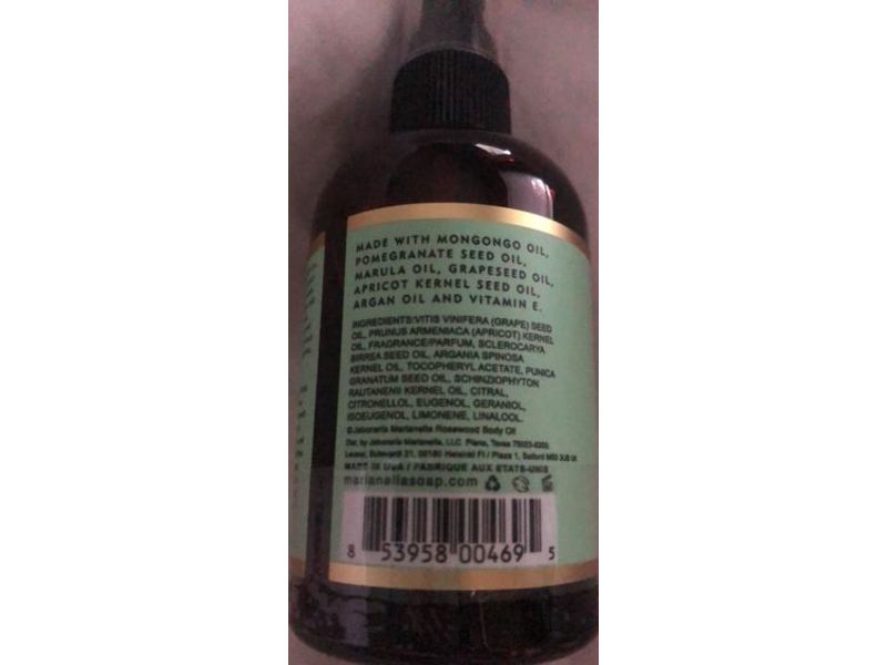 Jaboneria Marianella Body Oil, Rosewood And Litsea Cubeba, 4 fl oz/118 mL