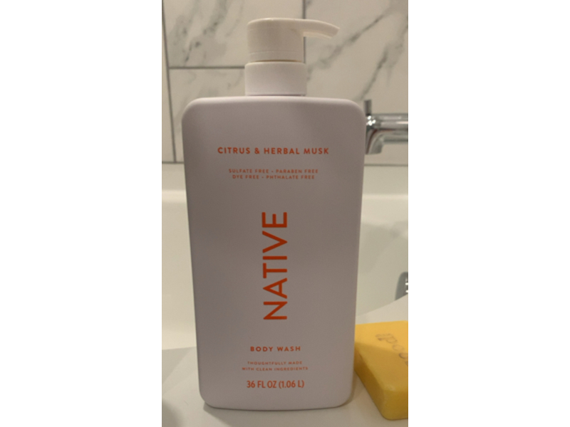 Native Body Wash, Citrus & Herbal Musk, 36 fl oz/1.06L