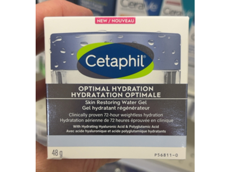 Cetaphil Optimal Hydration Water Gel, Hyaluronic Acid & Polygutamic Acid, 48 g
