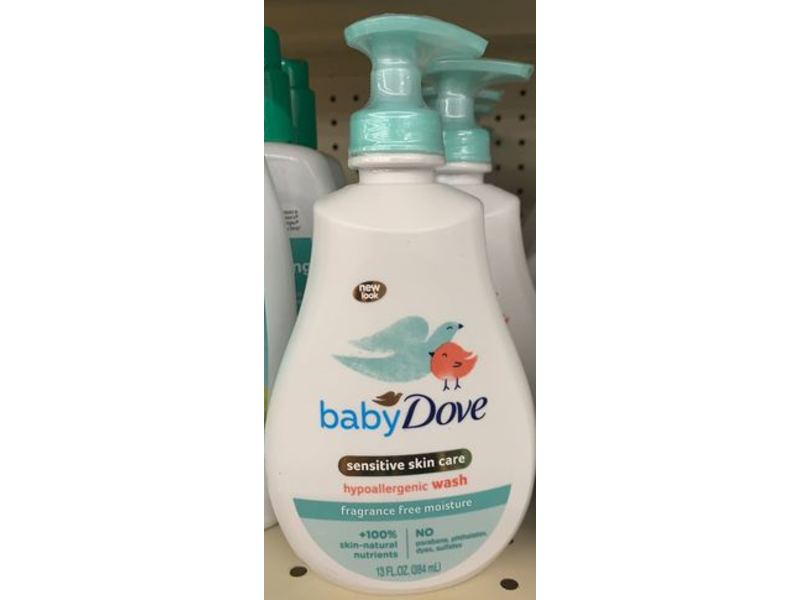Baby Dove Sensitive Skin Hypoallergenic Wash, 13 fl oz/384 mL