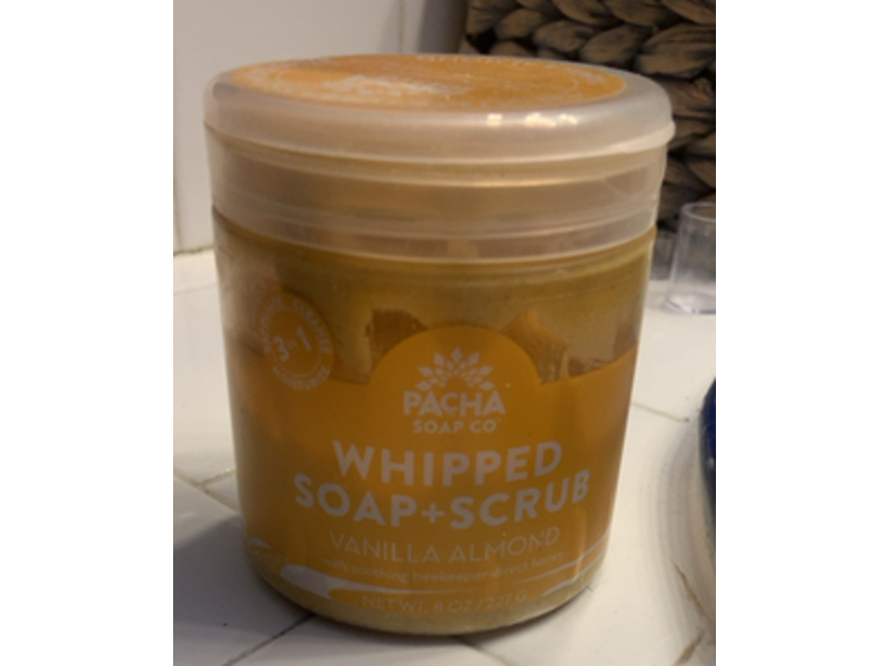 Pacha Soap Whipped Soap + Scrub, Vanilla Almond, 8 oz/227 g