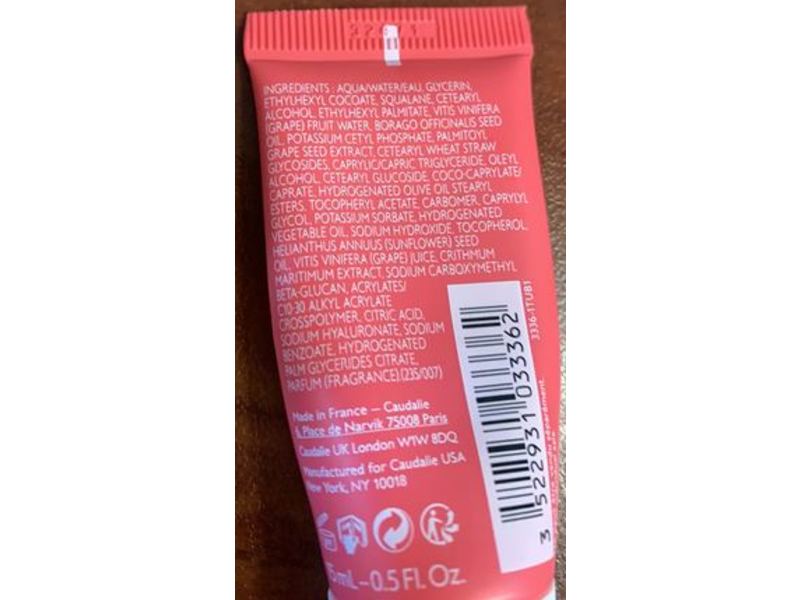 Caudalie SOS Intense Moisturizing Cream, Vinosource Hydra, 0.5 fl oz/15 mL