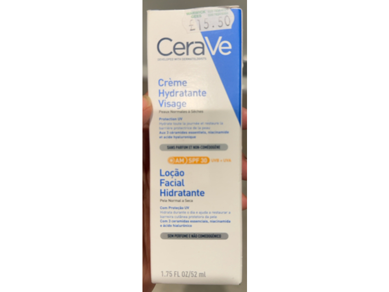 Cerve Creme Hydrating Visaga Facial Moisturizing Day Lotion, SPF 30, 1.75 fl oz/52 mL